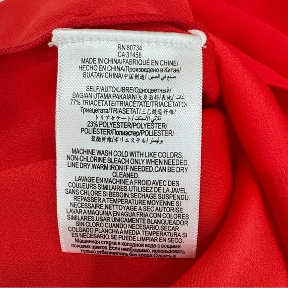 BCBGMaxazria Weiss Cold Shoulder Peasant Blouse Top in Red Berry Size XS - Picture 9 of 13